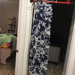 Blue & White Maxi Dress